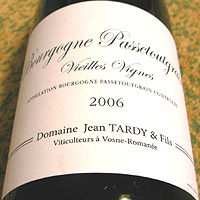 Domaine Jean TARDY & Fils Bourgogne Passetoutgrain Vieilles Vignes 2006