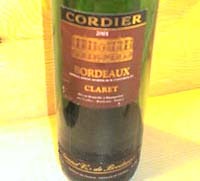 CORDIER BORDEAUX CLARET 2001